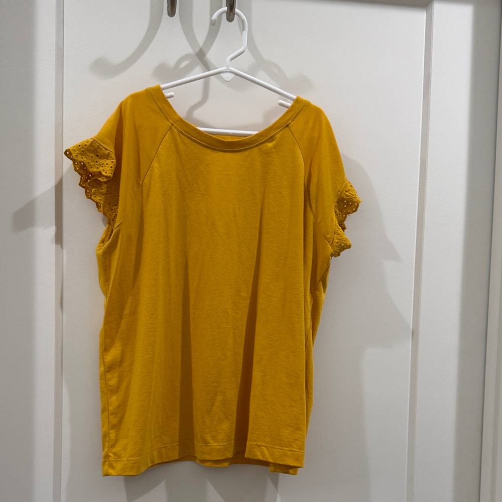 Cat & Jack Yellow Lace Sleeve Kids Tee
